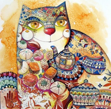 動物 Painting - 装飾猫モダン